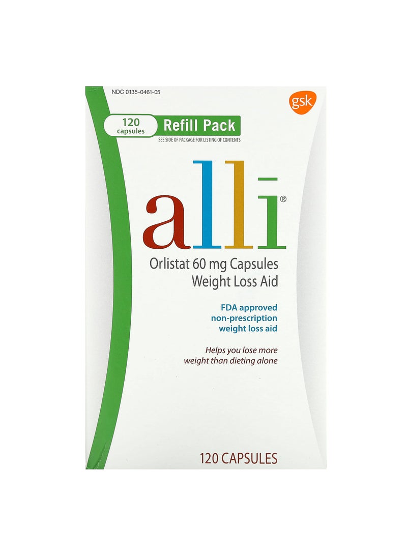 Orlistat, Weight Loss Aid, Refill Pack , 60 mg, 120 Capsules